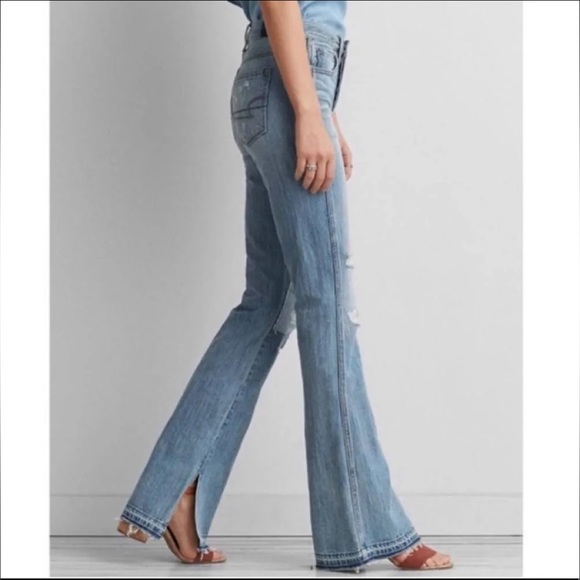 American Eagle Vintage Hi-Rise Flare Jeans 14 X-Long - Picture 2 of 11